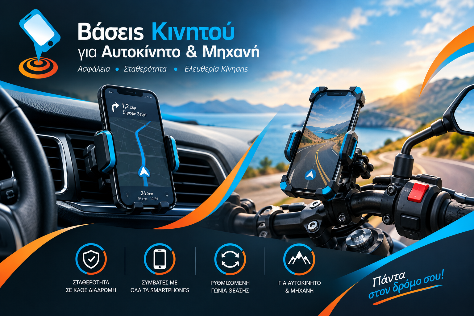 Βάσεις Κινητού για Αυτοκίνητο και Μηχανή