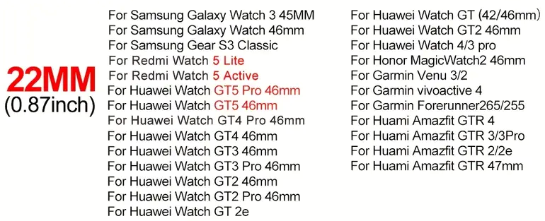 Λουράκι σιλικόνης για Smartwatch 22mm